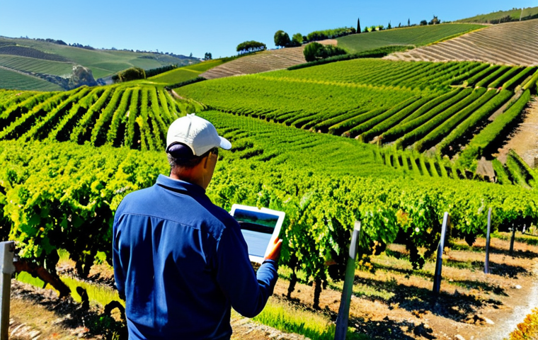 Drone Mapping**

"A drone flying over a lush green vineyard in Portugal, capturing multispectral data. The drone is equipped with advanced sensors. Rolling hills in the background. Clear blue sky. Focus on technological innovation in agriculture. Fully clothed farmers inspecting data on tablets in the foreground. Safe for work, appropriate content, professional, perfect anatomy, correct proportions, natural pose, high quality."

**